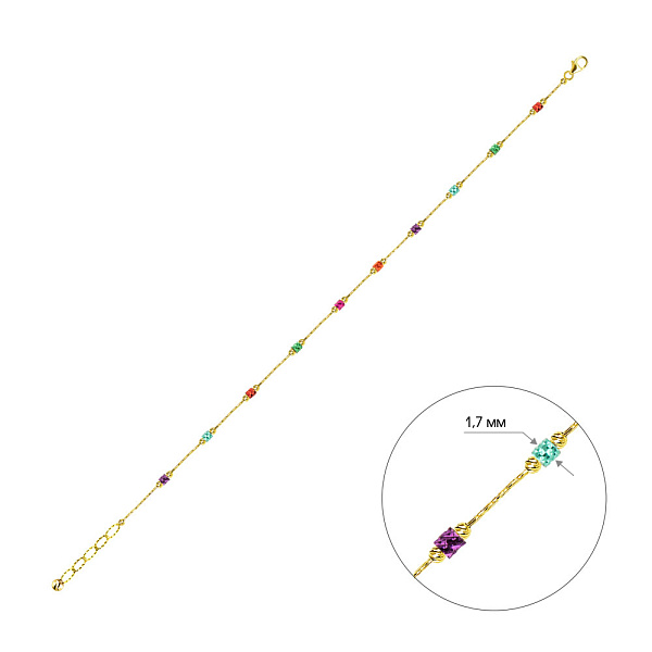 Браслет на ногу з жовтого золота Francelli (арт. 326204жцв/н) – зображення 4