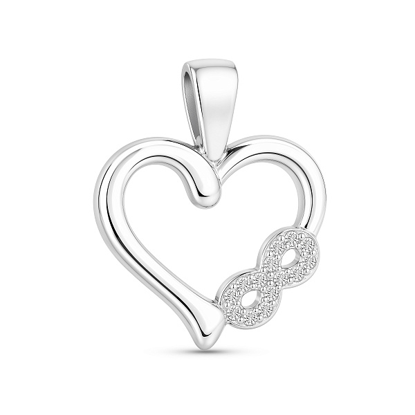 Серебряный подвес Сердце с фианитами (арт. 7503/4925) – изображение 1