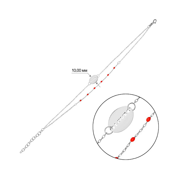 Золотий браслет в білому кольорі металу (арт. 324878/10бек) – зображення 2
