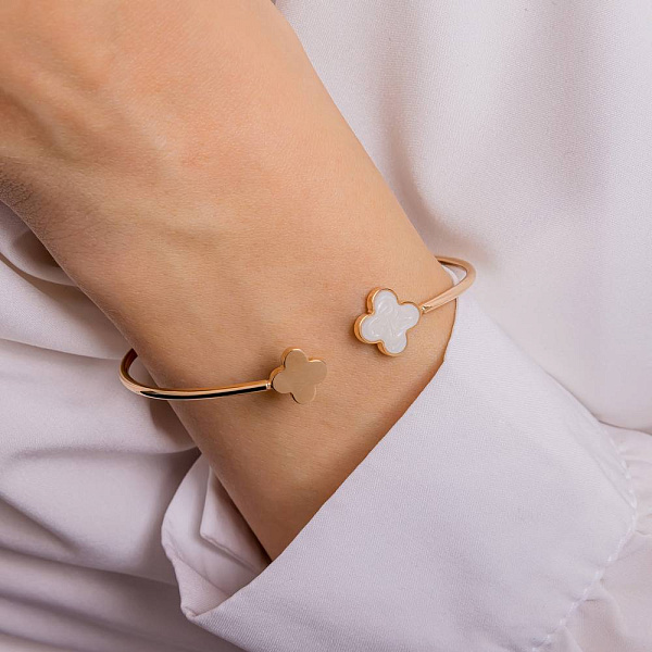 Жорсткий золотий браслет з емаллю (арт. 340072еп) – зображення 3