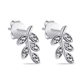 Фото Срібні сережки Гілочки з фіанітами (арт. 7518/7055)