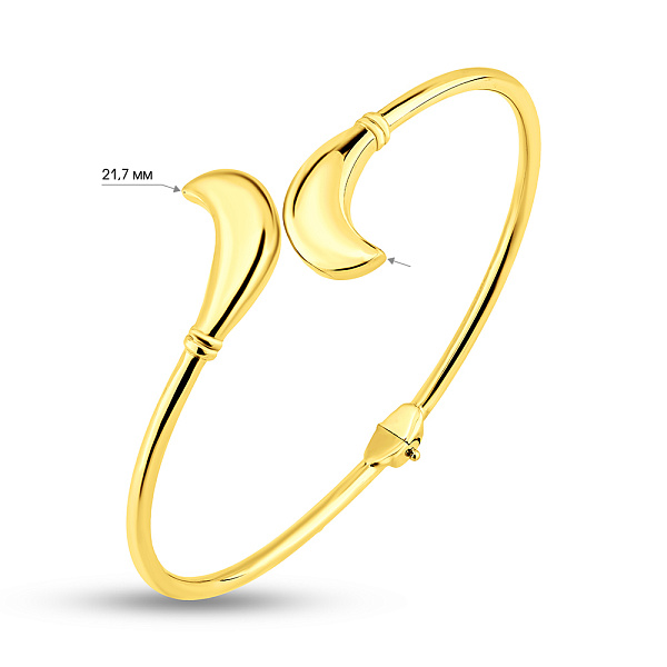 Жесткий браслет из желтого золота без камней (арт. 3261256ж) – изображение 4