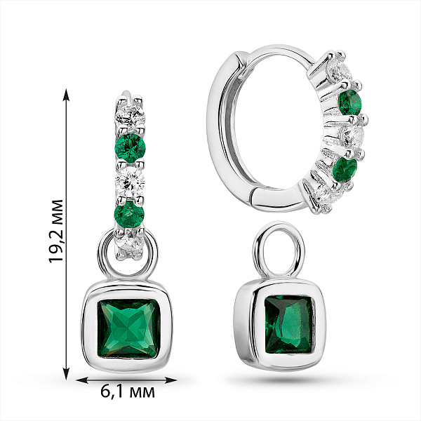 Серебряные серьги с фианитами (арт. 7502/2186038цз) – изображение 2