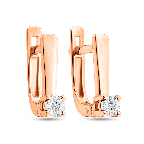 Золоті сережки з діамантами (арт. С011026) – зображення 1