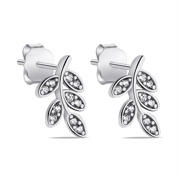 Серебряные серьги Веточки с фианитами (арт. 7518/7055) – изображение 1