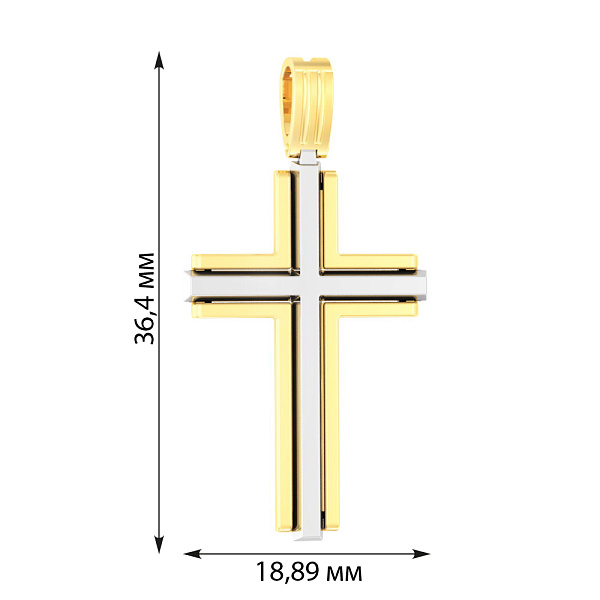 Золота підвіска-хрестик (арт. 440549ж) – зображення 2