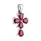 Срібний декоративний хрестик з рубінами (арт. 7503/2139300Р) – зображення 1