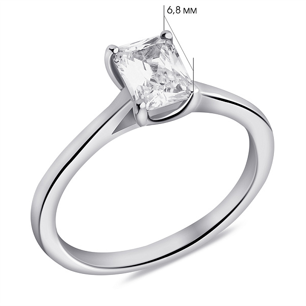 Серебряное кольцо с одним фианитом (арт. 7501/6950) – изображение 2