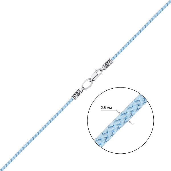Шовковий шнурок зі срібними вставками (арт. 7308/1055-2.0гшю) – зображення 2