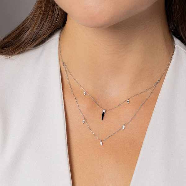 Кольє з білого золота з діамантами (арт. Ц341551015беч) – зображення 2