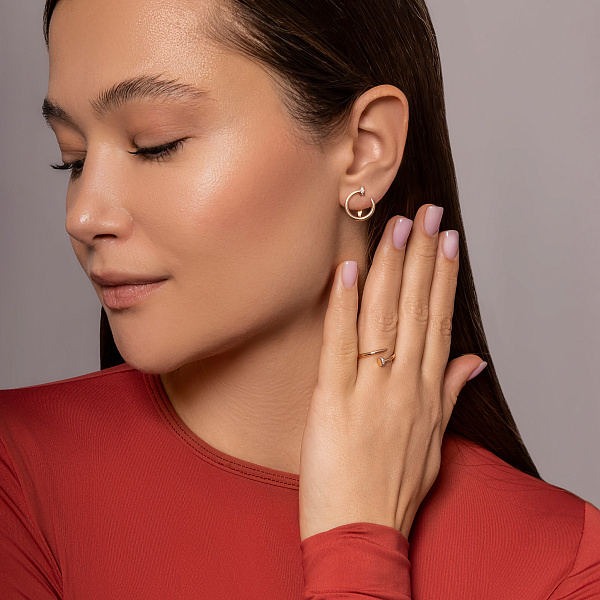 Золотые сережки с фианитами (арт. 111175) – изображение 6