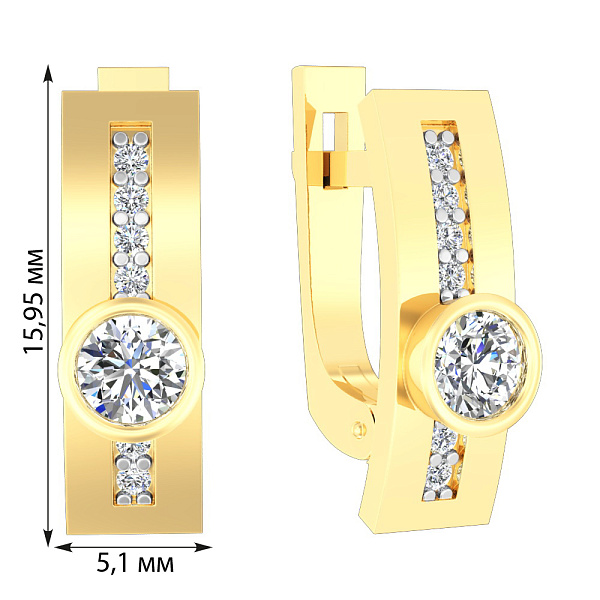 Золоті сережки з фіанітами (арт. 111033ж) – зображення 2