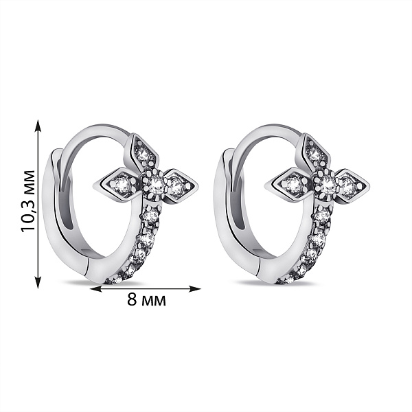 Серебряные серьги с фианитами (арт. 7502/9595/10) – изображение 2