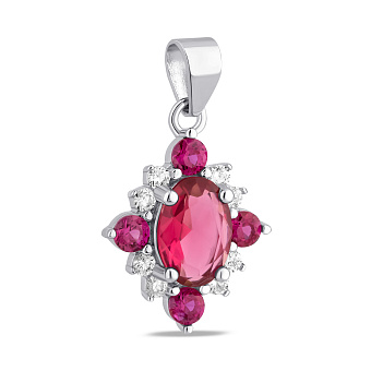 Фото Срібний кулон з великим альпінітами (арт. 7503/4494амлн)