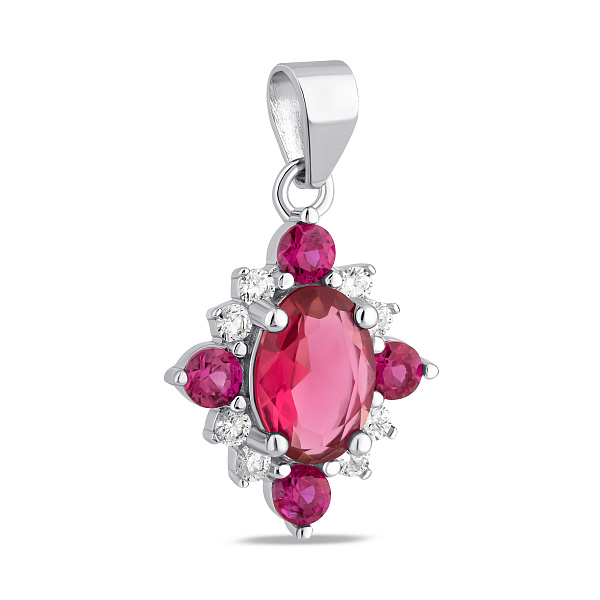 Срібний кулон з великим альпінітами (арт. 7503/4494амлн) – зображення 1