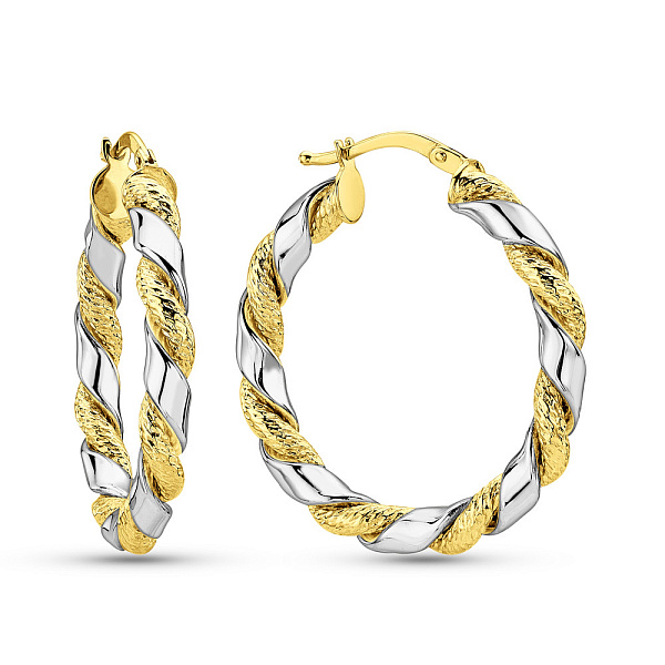 Сережки з жовтого  і білого золота (арт. 1091618/25жб) – зображення 1