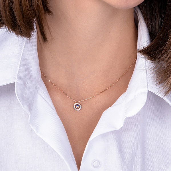 Кольє з червного золота з фіанітами (арт. 361241гж) – зображення 4