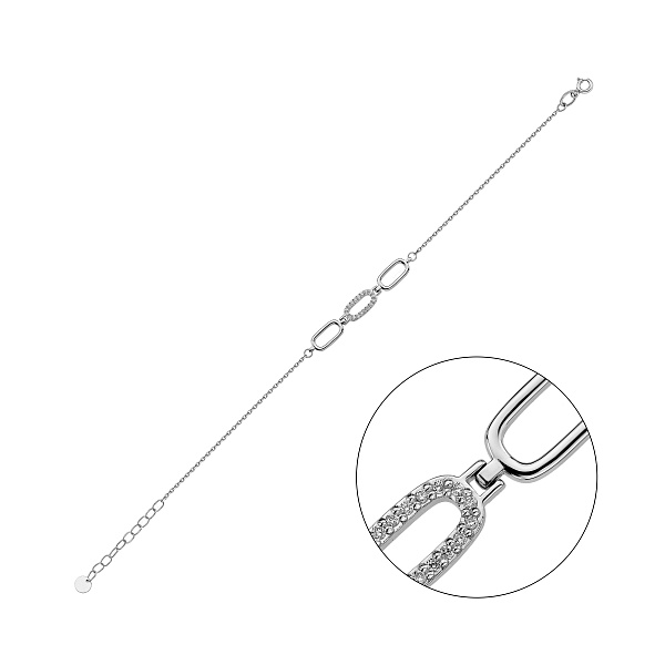 Браслет из белого золота с бриллиантами (арт. Б011568010б) – изображение 1