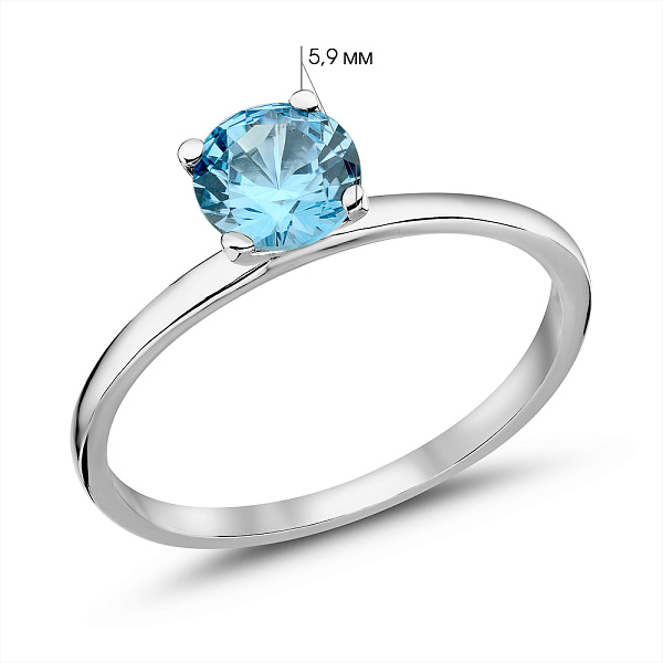 Срібна каблучка з топазом (арт. 7501/693Пгкп) – зображення 2