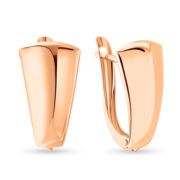 Серьги из красного золота без камней (арт. 101348) – изображение 1