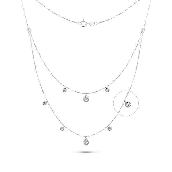 Золоте багатошарове кольє з діамантами (арт. Ц341554020б) – зображення 1