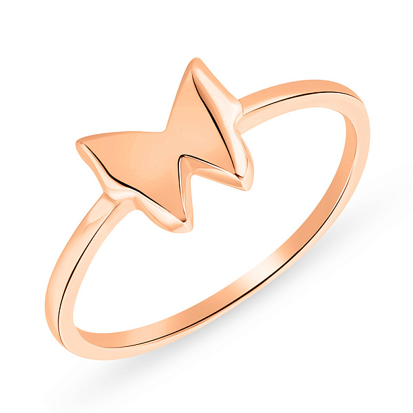 Тонка каблучка "Метелик" з золота  (арт. 155380) – зображення 1