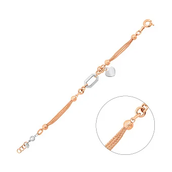 Браслет з червоного золота з підвіскою (арт. 3261329кбП1)