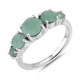 Срібна каблучка зі смарагдами (арт. 7501/1803493Изм)