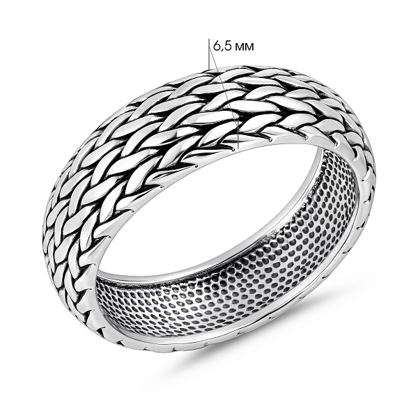 Широкое серебряное кольцо с чернением (арт. 7901/1576) – изображение 2
