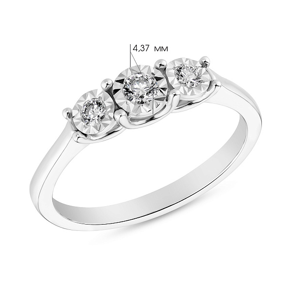 Кольцо золотое с бриллиантами (арт. К341113020б) – изображение 2