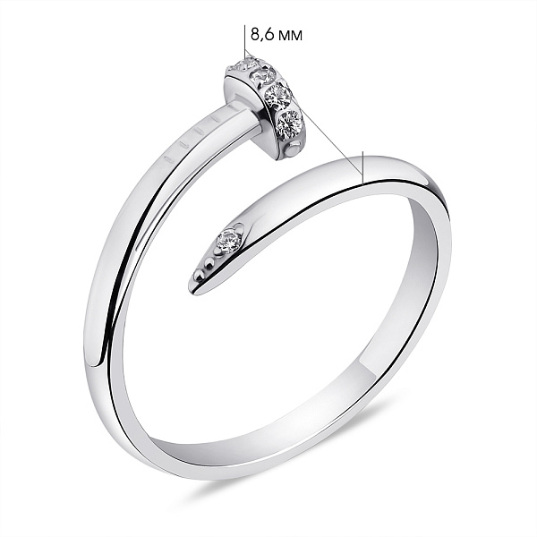 Серебряное кольцо Гвоздь с фианитами (арт. 7501/А384кю) – изображение 2