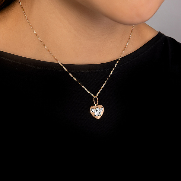 Кулон з червоного і білого золота (арт. 440958) – зображення 2