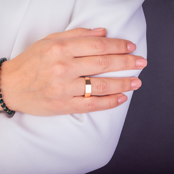 Кольцо из красного золота без камней (арт. 141186) – изображение 2