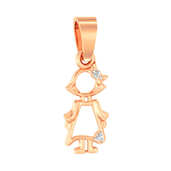 Золота підвіска Дівчинка з фіанітами (арт. 440553) – зображення 1