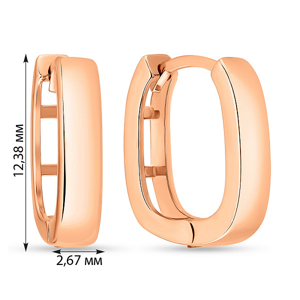 Золотые серьги-конго из красного золота (арт. 108727/10) – изображение 3