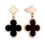 Пусеты из красного золота с эмалью (арт. 111207еч)