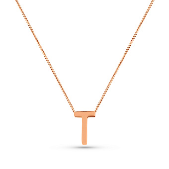 Кольє з червоного золота Літера Т (арт. 360169/2)