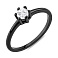 Серебряное кольцо с одним фианитом (арт. 7501/2385ч) – изображение 1