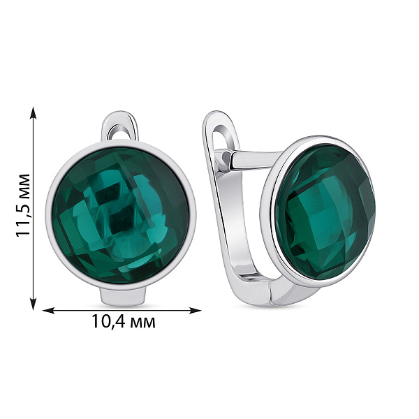 Серьги из серебра с зеленым фианитами (арт. 7502/2186380цз) – изображение 2