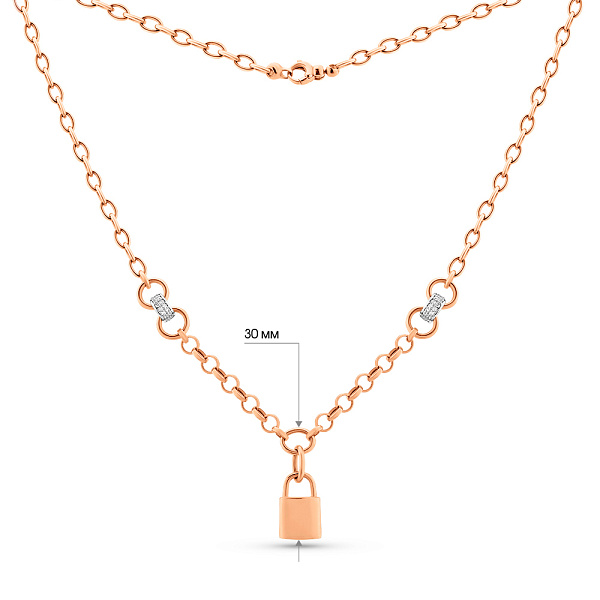 Кольє з червоного золота з фіанітами (арт. 352323) – зображення 5