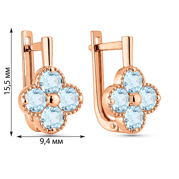 Серьги из красного золота с топазом (арт. 111246Птг) – изображение 6