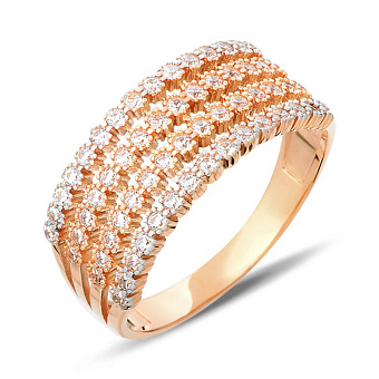 Золота каблучка з фіанітами (арт. 140405)