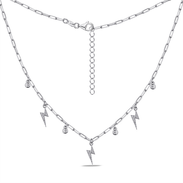 Серебряное колье Молнии с фианитами (арт. 7507/1827) – изображение 2