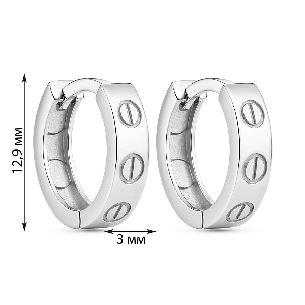 Серьги-кольца из белого золота (арт. 105164/10б) – изображение 5