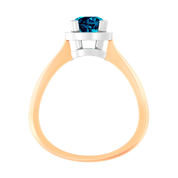 Золотое кольцо с топазом Blue Ocean (арт. 140752Пл) – изображение 2