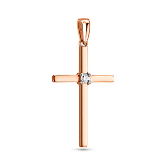 Золотий хрестик з діамантом  (арт. 3100787201)