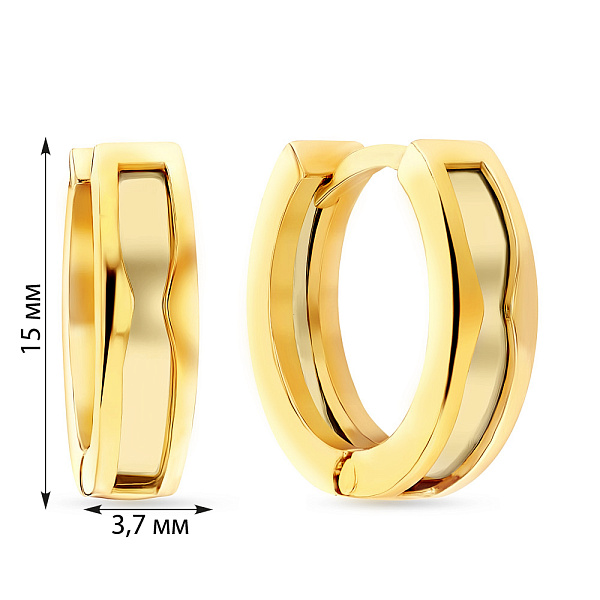 Золотые сережки-кольца (арт. 103695/15ж) – изображение 2