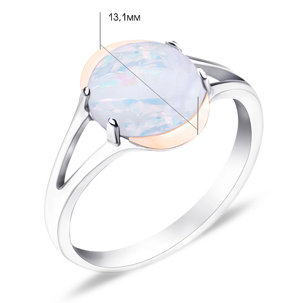 Серебряное кольцо с опалом (арт. 7201/242Побкп) – изображение 2
