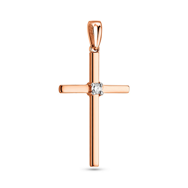 Золотий хрестик з діамантом  (арт. 3100787201) – зображення 1