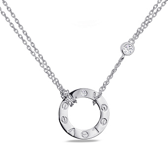 Кольє зі срібла з білими фіанітами (арт. 7507/1345)